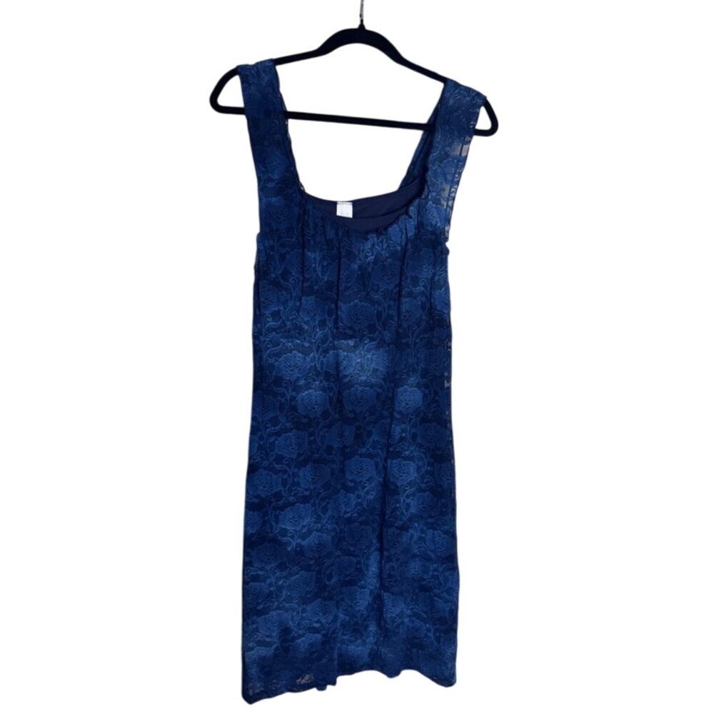 Blue Ombre Floral Sheer Midi Dress Lightweight Women’s L